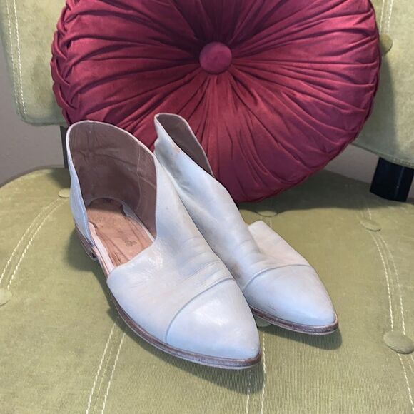 Free people Royal Flat in grey leather, size 7. - Picture 1 of 7